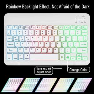 Klavyeler Yeni Bluetooth Kablosuz Klavye RGB LED Işıklı Şarj Edilebilir Arka Aydınlatıcı Tablet Klavye İnç