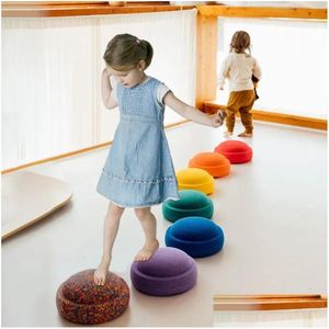 Dekorative Objekte Figuren Kinder NCE Stiefsteine ​​Blöcke Spiel für sensorische Foam River Jum Indoor Outdoor Kinder Spielzeug Drop liefern DHLJ6