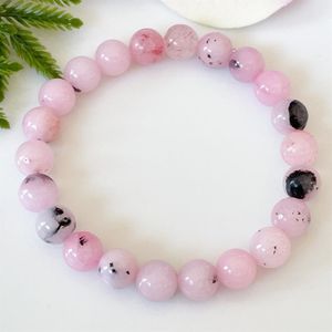 MG1487 Strand Cherry Blossom Jasper Bransoletka Różowa Bracelets Krysztanie Kryształy Kryształy Bilans Bilans Kościa biżuterii na emocjonalne 247V