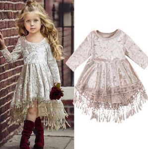 Girl039s Dresses Lioraitiin 05 anni Floom Flower Girl Girl Velvet Princess Party Pageant Wedding Oneck Gidesmaid Oneck9271514