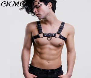 Män bdsm bondage vuxen läder sele bälte exotisk gotisk gay leksak för sex metall oring rems underkläder behåar setS7915684