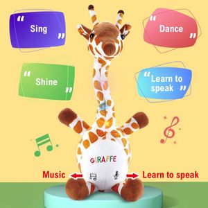 Canta elettrica Dancing giraffa giocattolo peluche elettrico voce delicatamente ripetuta bambola torsione bambola luminosa per bambini regalo 231222 231222