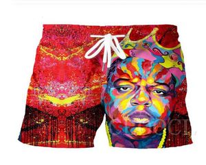 Shorts masculinos nova moda calças curtas biggie smalls engraçado estampas 3d mulheres homens hipster praia 5164233