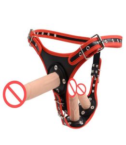 Penishose mit 3 Dildo -Keuschheits -Hantel -Knechtschaft an Dildos Chastity Belt Sex Toy für Frau Mann J17519818890