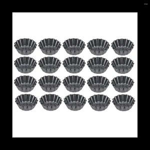 Baking Tools 20Pcs Non-Stick Cake Mold Pizza Muffin Egg Tart With Ruffled Edge Bakeware Pie Tins For Toaster Oven