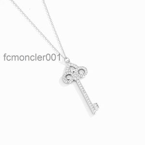 Fashion Key Necklace Female Sterling Silver S925 Small Design Lock Pendant Plated 18k Rose Gold Bone Chain Jewelry Gifts T3AW