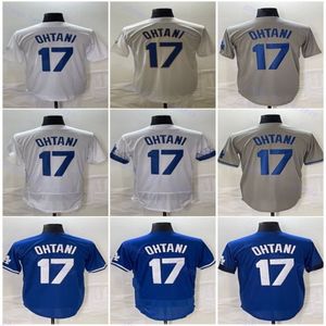 Mens 17 Shohei Ohtani Dodgers Baseball Jersey City Blue White Grey Maglie Stit 151