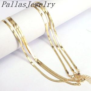 Halsband 10st Ny ankomstbredd 3mm platt guldfärg halsband vintage kedjehalsband för kvinnor ormkedjan män gåva smycken