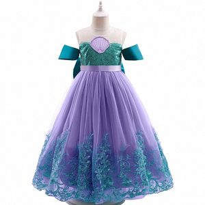 Çocuklar Tasarımcı Kız Elbiseleri Sevimli Elbise Cosplay Yaz Kıyafetleri Toddlers Giyim Bebek Çocuk Çocuk Kızlar Mor Mavi Yaz Elbise H7N9#
