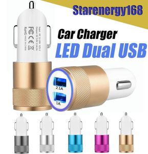 168 سبيكة الألومنيوم 2 منافذ USB الشاملة الذكية الشحن القوي DC1224V 21A شاحن سيارة USB مزدوج لجميع MOB2616993