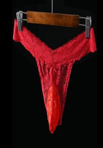 Men039s Dantel tanga gstring sissy torbası seksi eşcinsel iç çamaşırı bikini iç çamaşırı brifing lingerie siyah kırmızı beyaz l xx xxl7065785