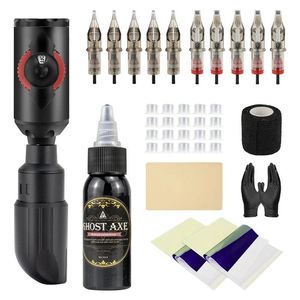 Машина Призрак AX Professional Tattoo Hine Kits Беспроводная батарея батарея ротационная татуировка татуировки тату