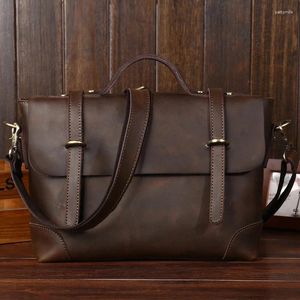 Briefcases Cow Leather Handbag Briefcase Men's Messenger Bag