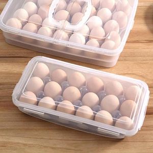 Garrafas de armazenamento Criativo organizador de ovos caixa de economia de espaço fácil de limpar anti-colisão 10/18 grade bandeja de geladeira