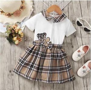 Abiti Nuovo Summer Fashion England Kids Girls Dress Dress Axtened Stiped Cotton Cotton Patchwork BAMBINA Princess Dress 210 anni G220