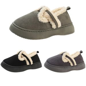 Mulheres sapatos casuais designer de pele deslize em algodão branco verde cáqui escuro Cinza preto sapatos de pelúcia feminina solas mole tênis de inverno ao ar livre