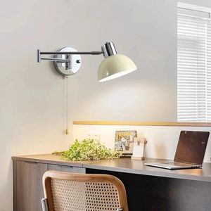 Wall Lamp Modern Foldable Retractable Long Pole Lamps LED Bedroom Bedside Nordic Home Study Room Rocker Swing Reading Light