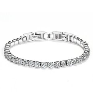 Donne in acciaio inossidabile Bracciale a tennis cubico pietre di zirconia cristalli di gioielli hip hop 19cm255e