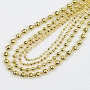 Gerdanlık 20pcs moda çok büyüklükte altın top boncuklar kolye yuvarlak boncuklu altın takıntılar kadın erkek mücevher kolyeler hediye