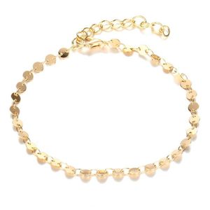 Anklets Classic Women Anklet Bracelet Foot Jewelry Gold Color Chain Simple Brand Design Fashion For Girl Gift230L