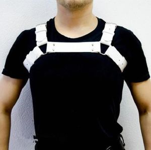 Top in pelle uomini immergere bondage erotica night clubwear gay spalla per corpicchiera alla cintura muscolare cinturini da ombre costumi reggiseni set9644276