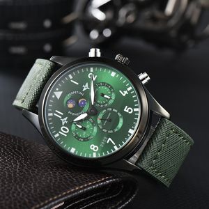 IW Armbanduhren für 2023 Neue Herren Uhren fünf Nadeln All Dial Work Quartz Watch hochwertige Top -Luxusmarke Chronograph Clock Stahl und Ledergürtel Fashion Geschenk