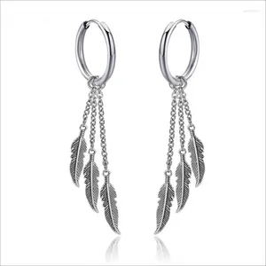 Dangle Earrings Korean Version Of The Tassel Chain Male Hipster No Pierced Leaf Earring