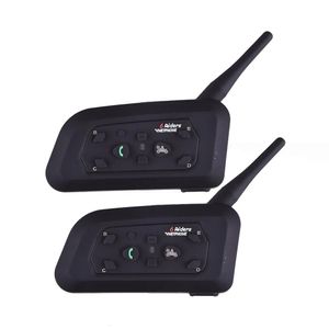 Talkie vnetphone v6 walkie talkie 1200m motociclette di casco bluetooth interscom per 6 ciclisti bt cuffie per interfondi impermeabili wireless mp3