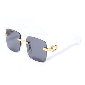 Nya modeklara linser Nerd Läser Rimless Frame Gold Silver Metal Alloy träram Buffel Glasögon för män Kvinnor Sun 192f