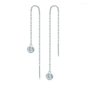 Dangle Earrings 925 Sterling Silver VVS 0.5CT Real Moissanite Diamonds Wedding Party Tassel Fine Jewelry With GRA