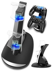 Kontroler ładowarki Dock LED DUAL USB PS4 STACK STACJA STACJA STACJA STACJA STONY PLASTATION 4 PS4 PS4 PRO PS4 Slim Controller9173438