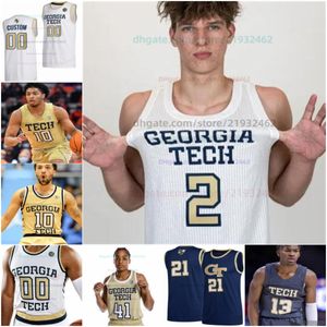 Customzied Georgia Tech Yellow Jackets baskettröjor Mens Women Youth All Stitched Tyzhaun Claude Naithan George Carter Murphy Baye Ndongo Lance Terry