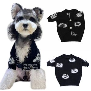 Designer Dog Clothes Brands Dog Apparel Dogs Sweaters with Classic Letters Pattern Turtleneck Pet Cable Knit Pullover Pets Cardigan Sweater for Cold Weather XS A484