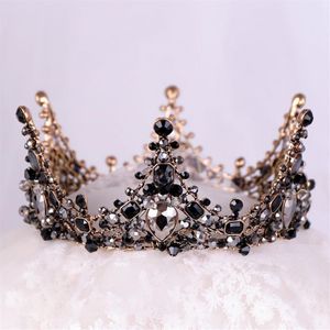 جديد الأميرة السوداء رأس الأزياء الأنيقة الزفاف tiaras إكسسوارات مذهلة بلورات لؤلؤة الزفاف Tiaras و Crowns 1210232G