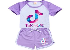 Tiktok Outfit For Teenage Boy Girl Clothing Summer Tik Tok Children Print Cotton T Shirt Top TeeShorts Pant 2PC Set Kid Casual Sp6223326