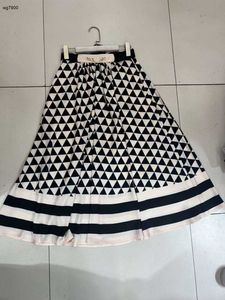 designer women luxurious skirt clothing for ladies summer quality Triangle Stripe printing big swing long fashion overskirt Dec 22