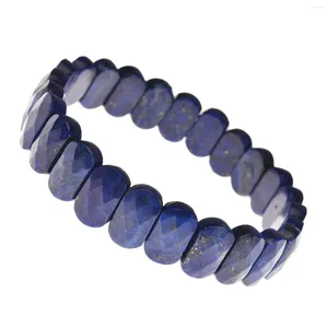 Strand Natural Precious Gemstone 9x15mm Faceted Oval Beads Stretch Bracelet Simple Energy Stone Academic Magnetic Field Jewelry