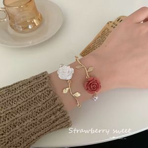 Armband Rosenblüten Vintage Koreanische handgefertigte beste Freundin Armband Frauen weiße Blume Süße Bestie Geschenkkette