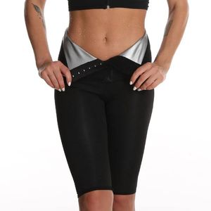 Pants Women Body Shaper Sauna Slimming Pants Hot Thermo High Waist Fat Burning Sweat Capri Workout Shorts Weight Loss Fiess Leggings