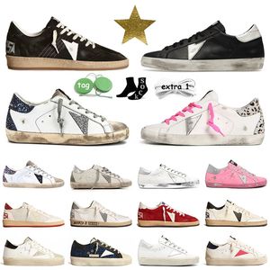 Włoszona marka Casual Golden Sneaker brudne buty gwiezdne śródstopia hi piłka gwiazdy biały srebrny blask złota różowa różowa platforma multi lodowe błękitne platforma słynne trenerzy męskie kobiety