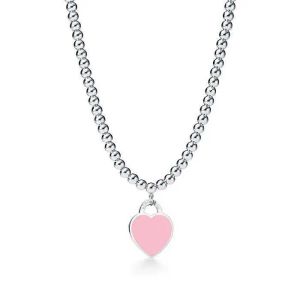 Ювелирные изделия Memnon Heart 925 стерлинговые серебряные бусинки ожерелья для ожерелья для женщин круглый бусин эмаль с розовым оптом синим красным черным цветом wopc