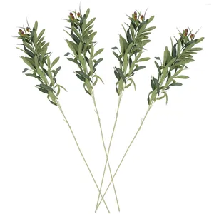 Decorative Flowers 5 Pcs Faux Desktop Artificial Grass Small Fake Plants Accessory Olive Branches