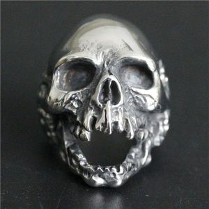 5pcs lot Newest Design Size 7-15 Huge Ghost Skull Ring 316L Stainless Steel Fashion Jewelry Popular Dead Skull Ring331s