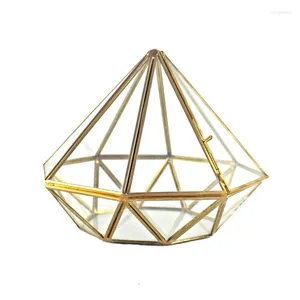 Smyckespåsar geometriska terrarium modern fairy trädgård container glas display lådan för saftiga ormbunke mossa luft kaktus växter hem