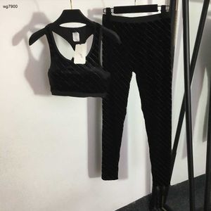 brand women tracksuit designer clothing for ladies summer vest top elastic+slim leggings Dec 23