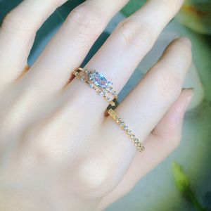 Mały mały zestaw pierścionkowy dla kobiet złoto kolor cyrkonia sześcienne pierścienie palec midi palec ślubu rocznica biżuterii