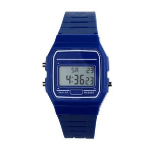 Смотреть для мужчин Digtal Силиконовый резиновый ремешок винтажные цифровые часы для мальчиков Mens265V