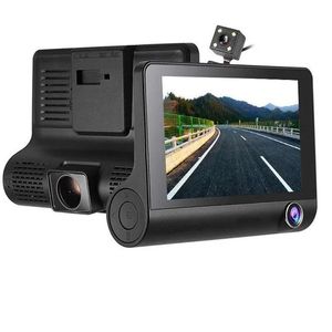 DVRS de 4,0 polegadas DVR 1080p Full HD Car Dash Cam 3 Lens Monitor de estacionamento Vista traseira Vídeo Auto DVRS Câmera de visão noturna A4