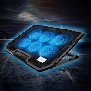 Laptop Cooling Pads Gaming Laptop Cooler Notebook Cooling Pad 6 Silent LED Fans Powerful Air Flow Portable Adjustable Laptop Stand