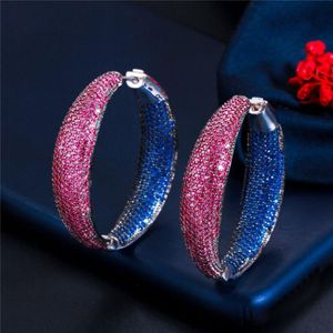 Elegant Women Earrings High End Quality Gold Plated Full Bling CZ Earings Hoop Huggie for Girls Women for Party Wedding Nice Gift256d